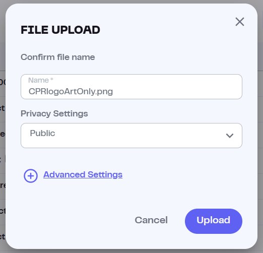File upload confirm dialog, Public privacy